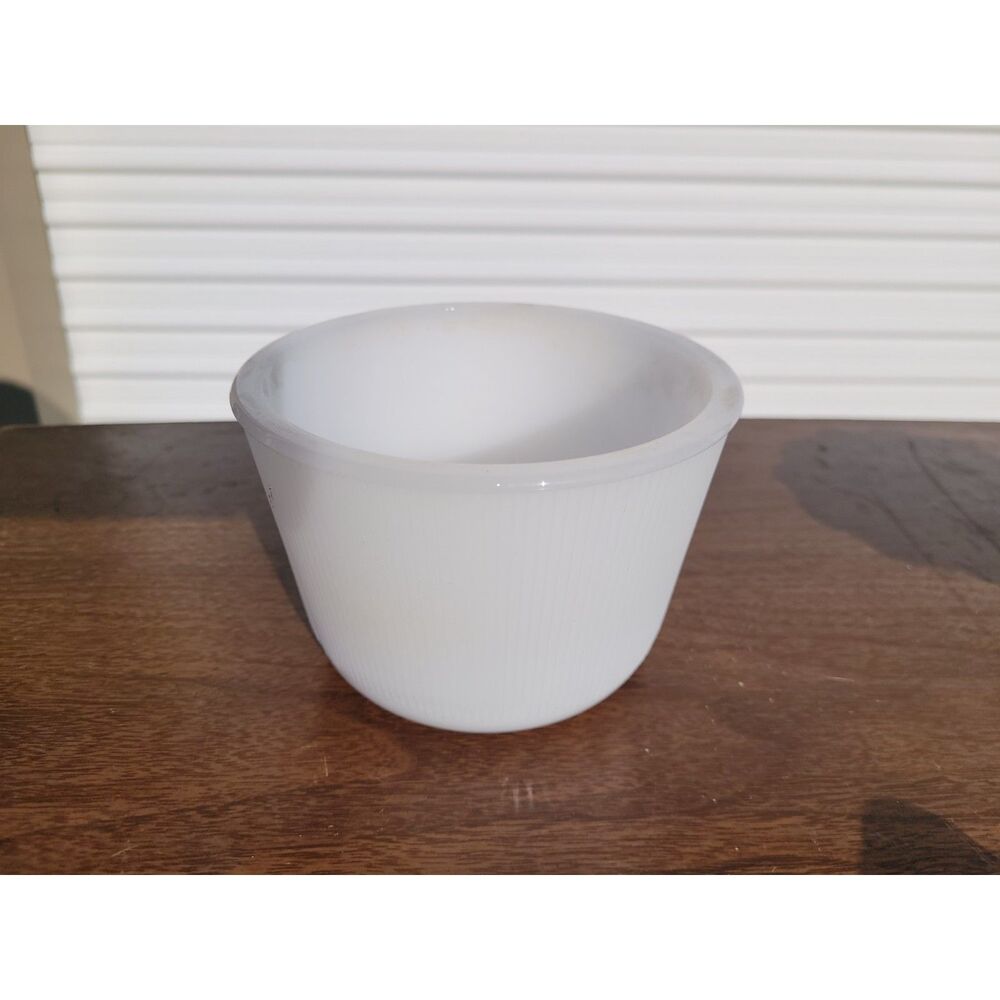 Vintage Opaque White Milk Glass Candy Dish & Tapered Nesting Bowl Set